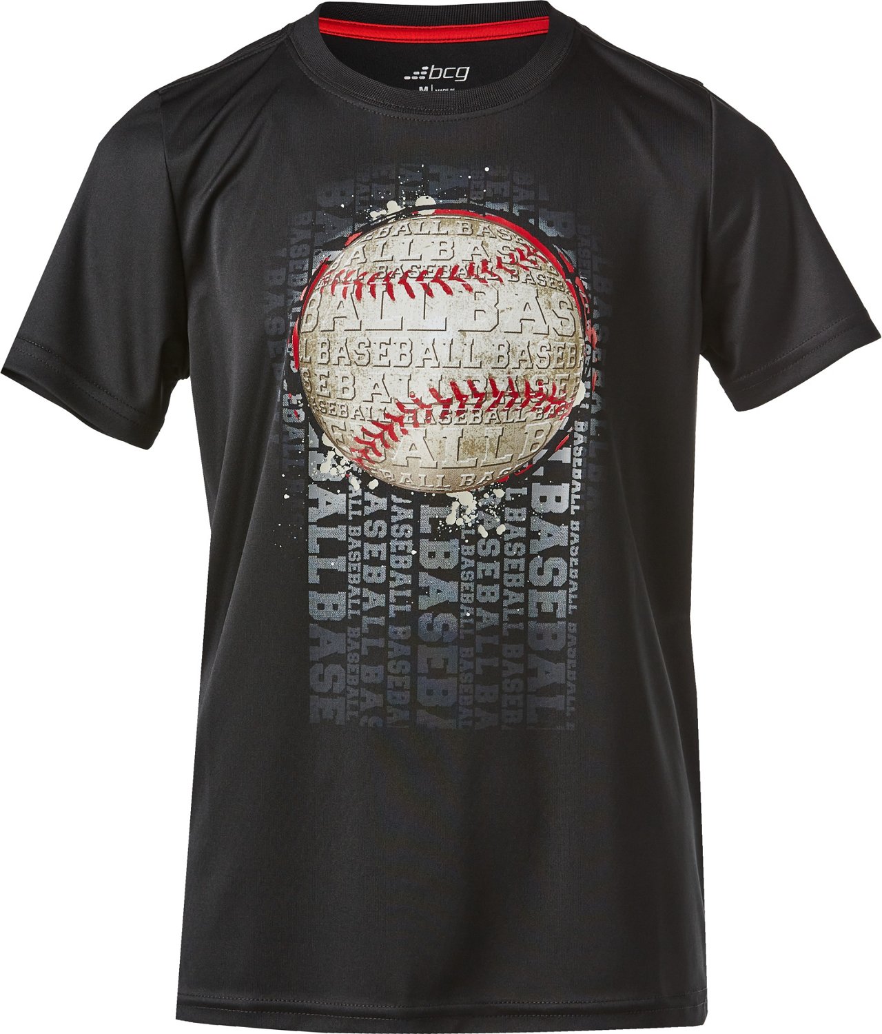 BCG Boys' Overlay Baseball Short Sleeve T-shirt                                                                                 