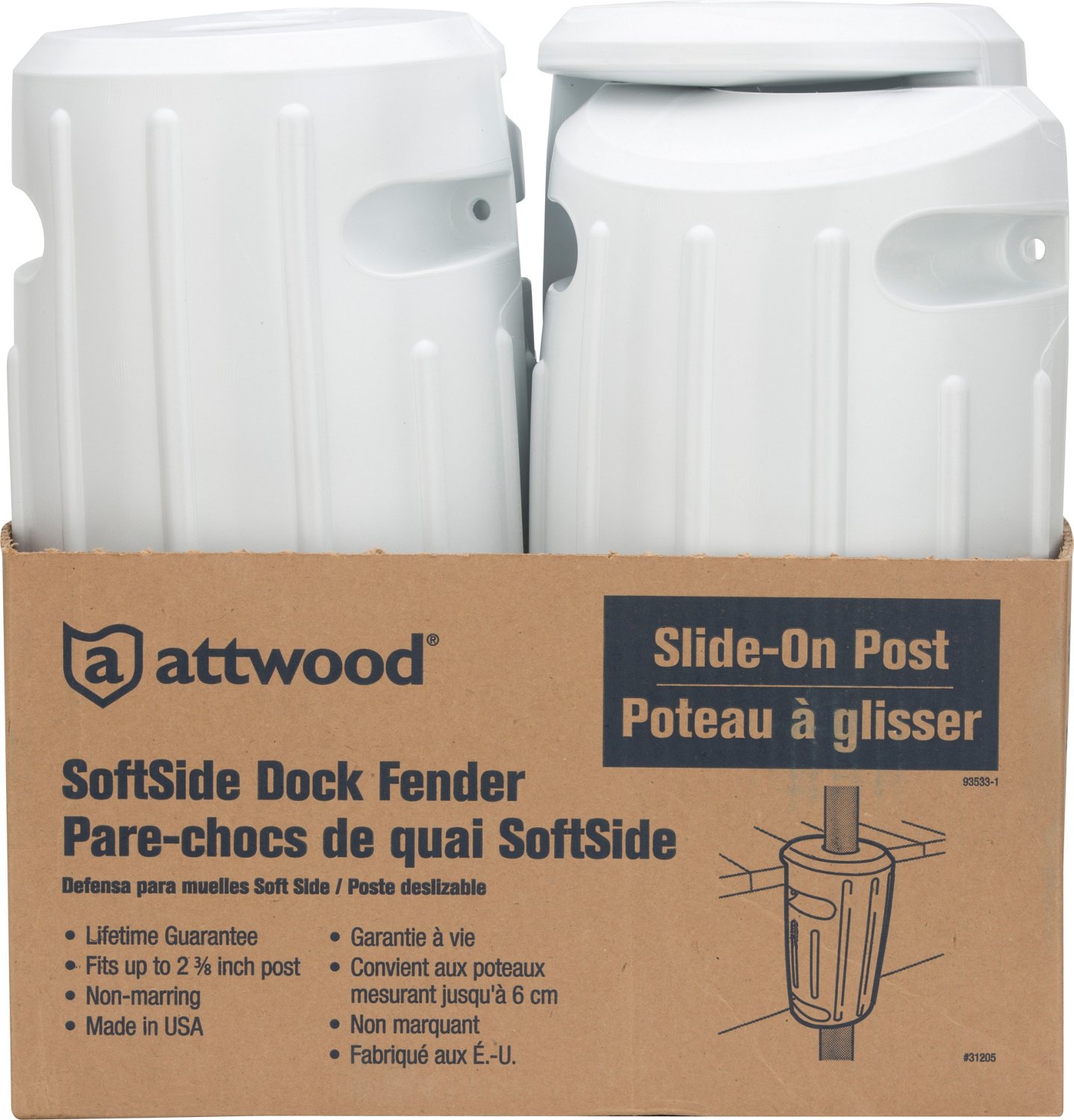 Attwood SlideOn Post Dock Fender Academy