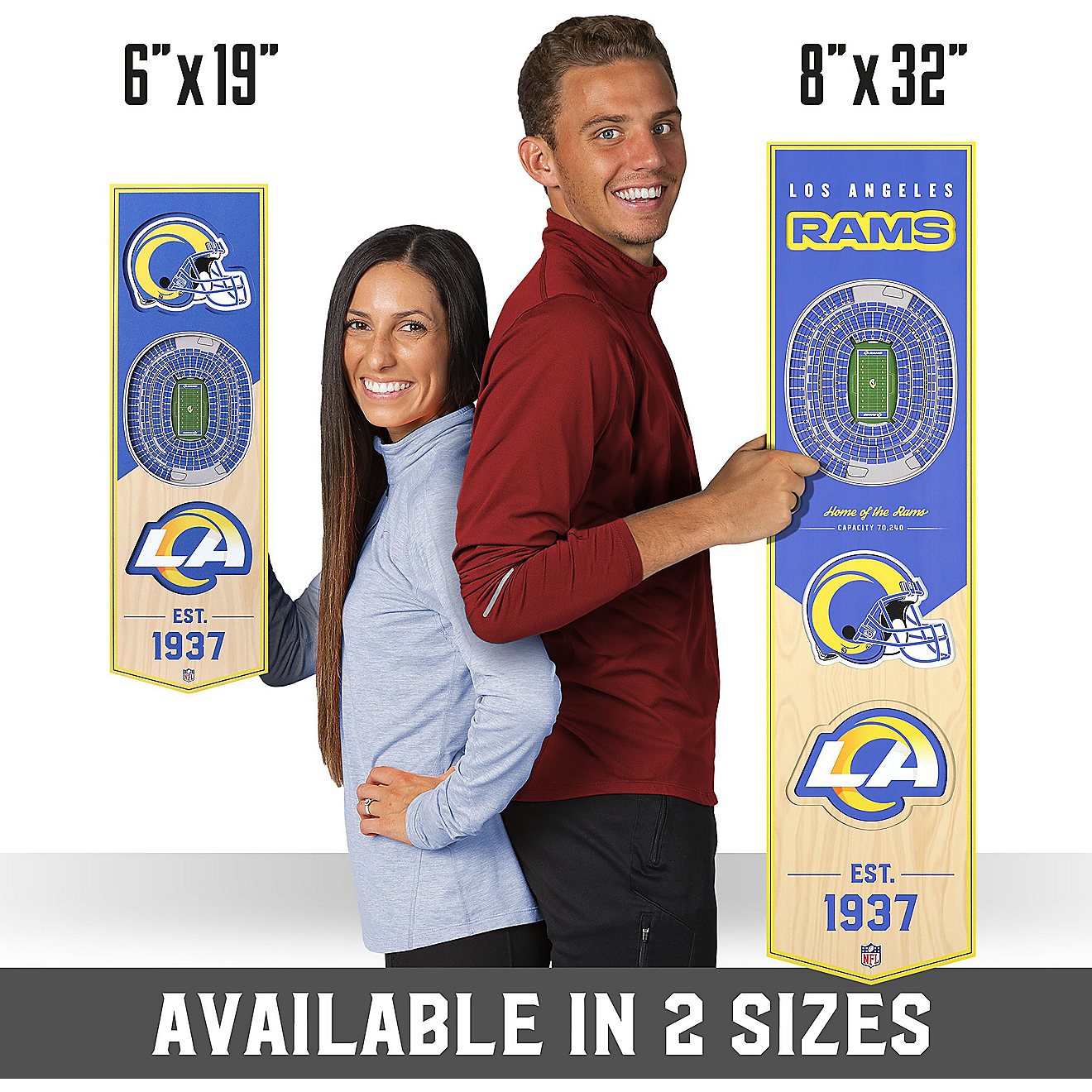YouTheFan Los Angeles Rams 8 x 32 in 3-D Stadium Banner                                                                          - view number 6