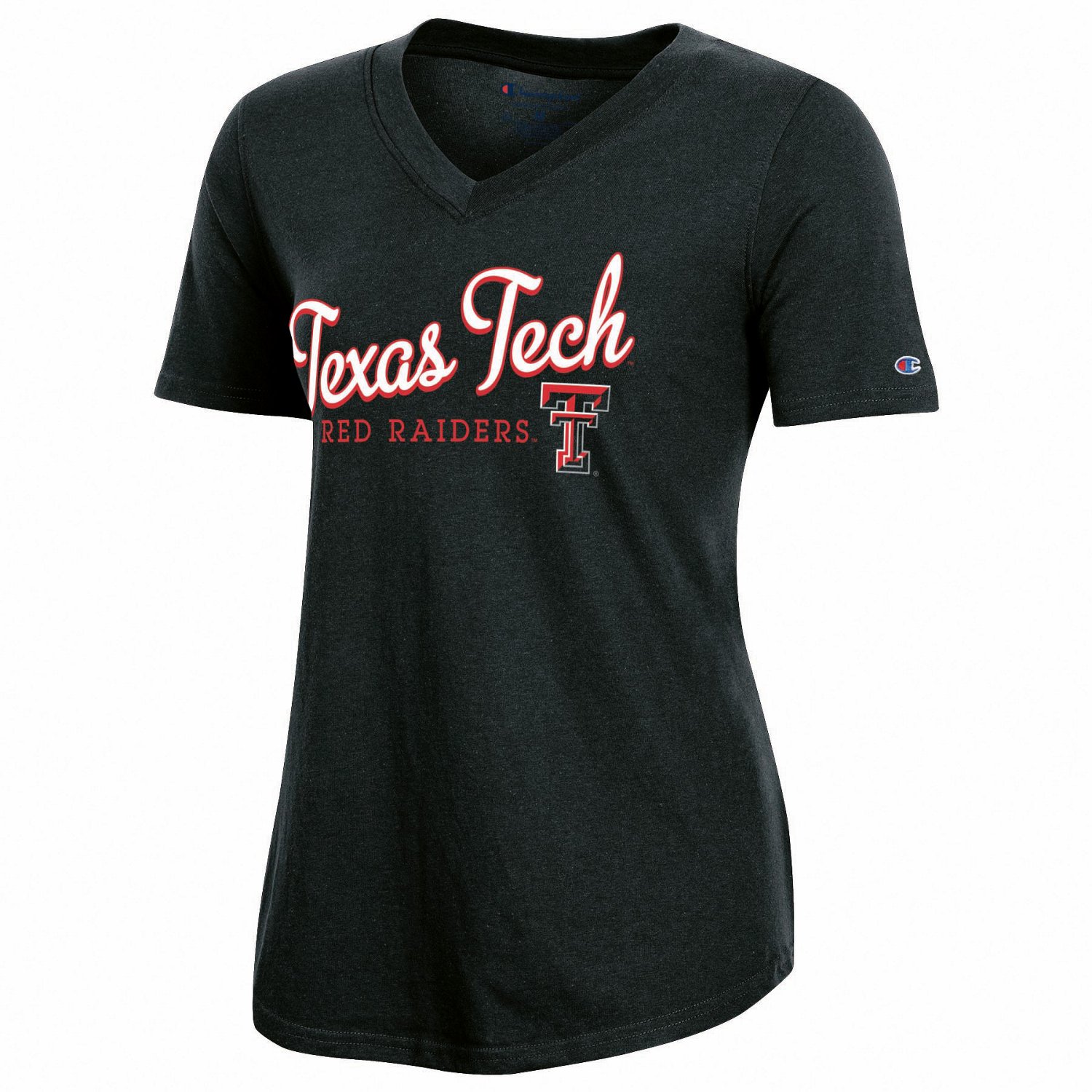 Champion Women's Texas Tech University Relaxed Fit Vneck Tshirt Academy
