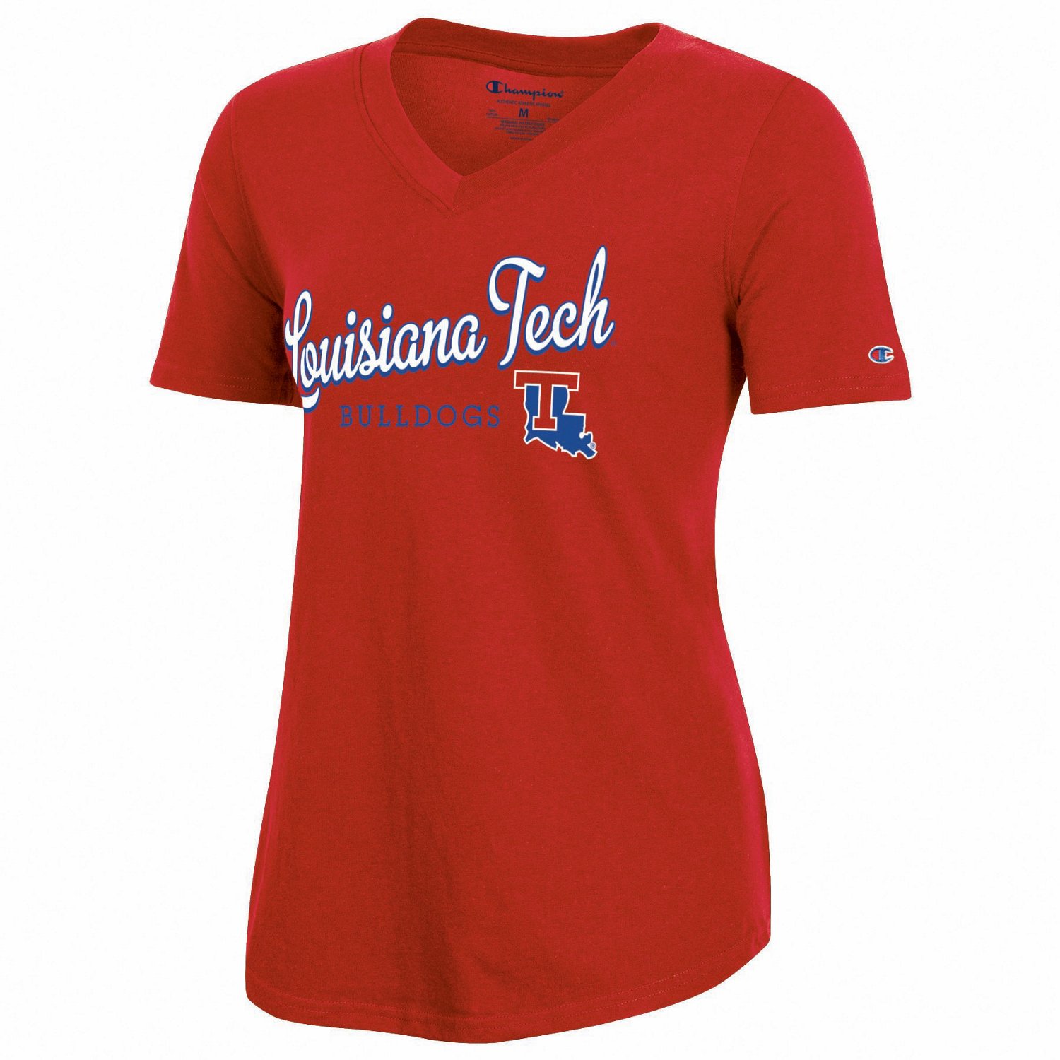 Champion Women's Louisiana Tech University Relaxed Fit Vneck Tshirt Academy