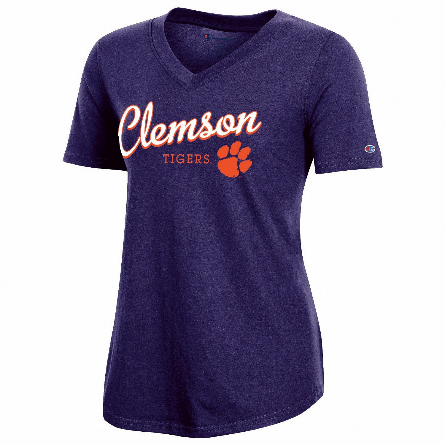 Champion Women's Clemson University Relaxed Fit Vneck Tshirt Academy