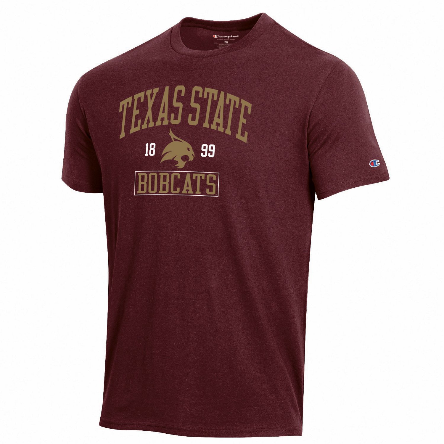 Champion Men's Texas State University Team Over Mascot Short Sleeve T ...