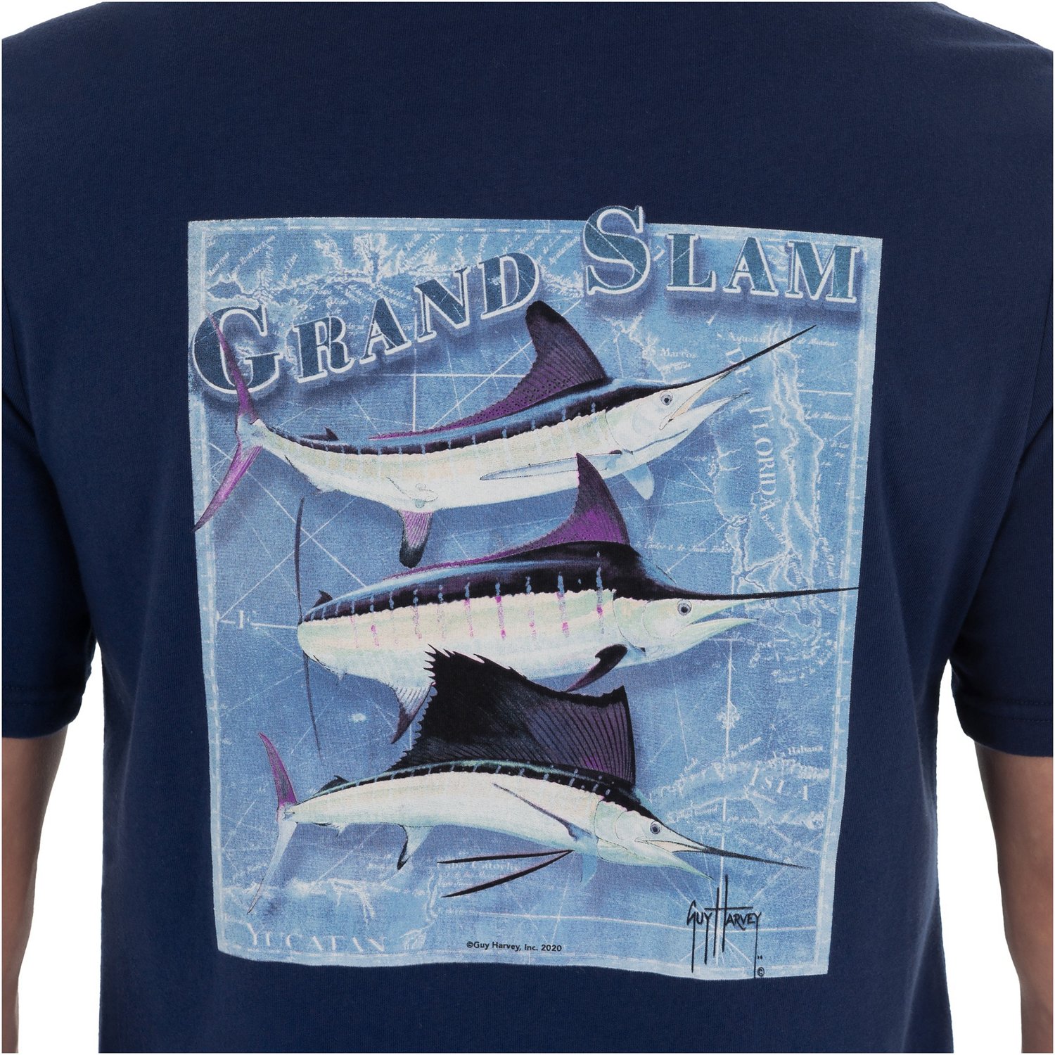 Guy Harvey Men's Billfish Grand Slam Short Sleeve Pocket Tshirt Academy