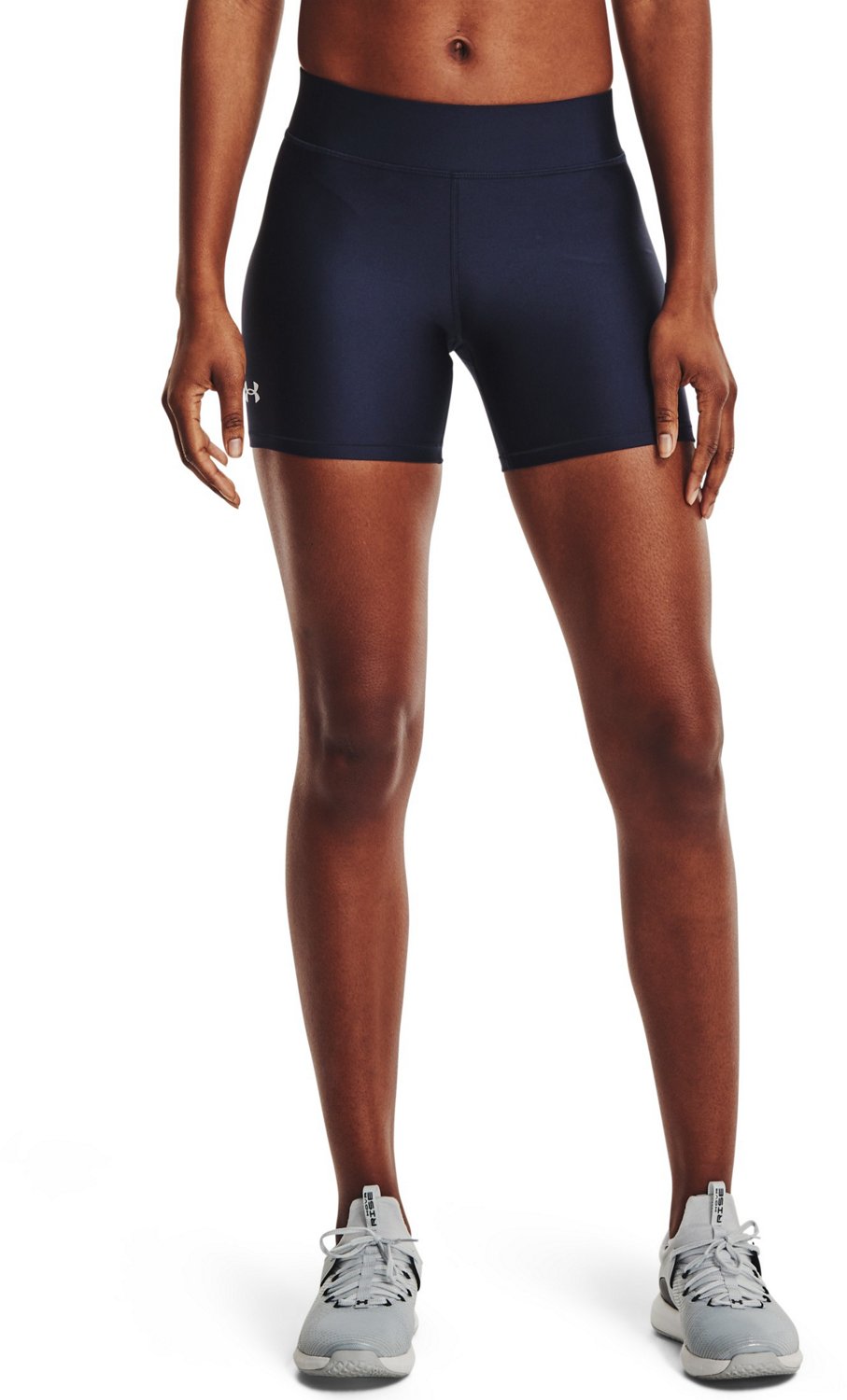 Under Armour Women's HeatGear Armour Mid Rise Middy Shorts Academy