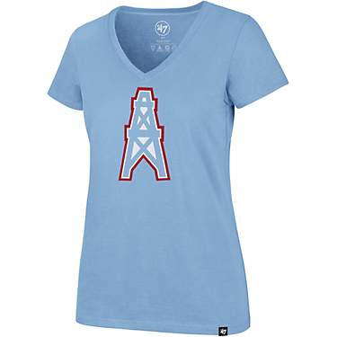 '47 Women's Houston Oilers Imprint Ultra Rival V-neck T-shirt                                                                   
