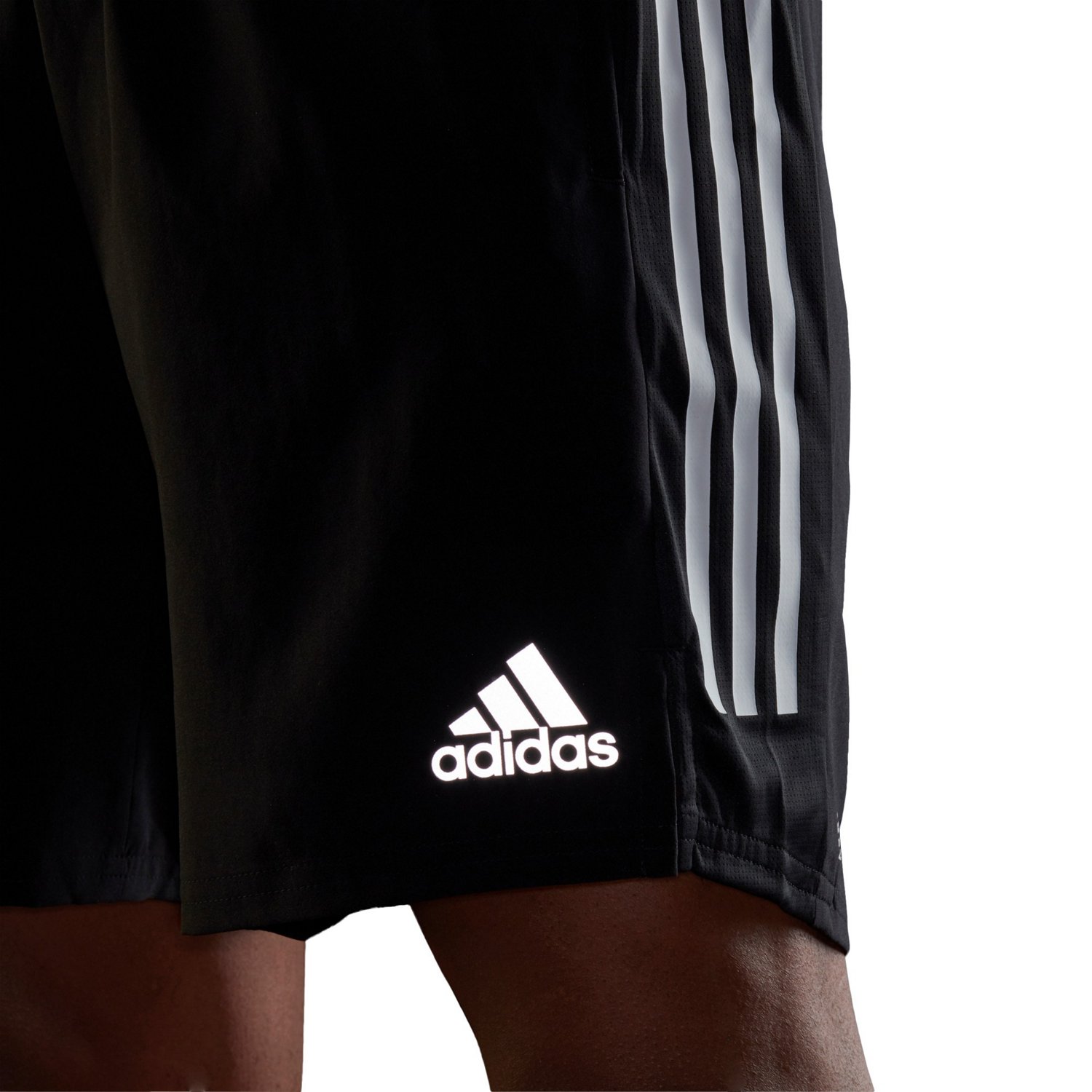 Adidas Mens Own The Run 3 Stripes Running Shorts 5 In Academy