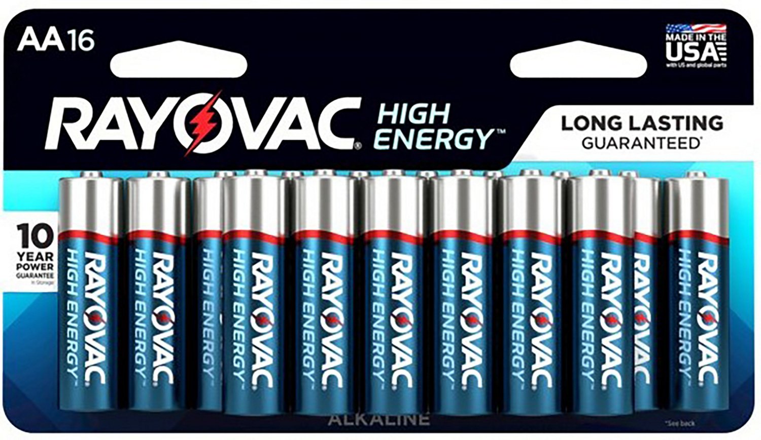 Rayovac High Energy Alkaline AA Batteries 16Pack Academy