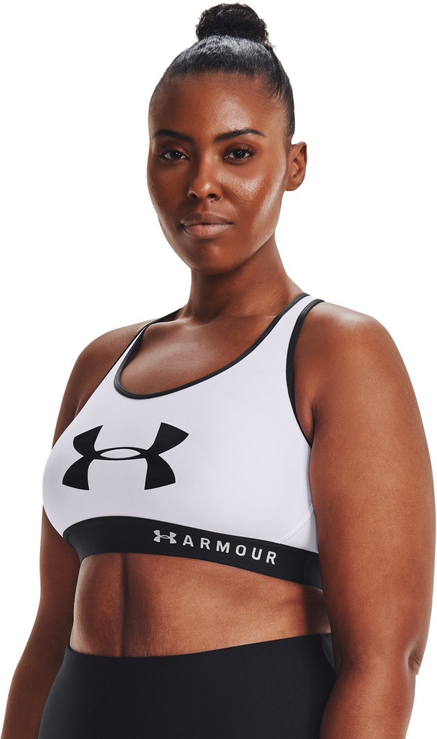 Under Armour Womens Mid Keyhole Graphic Sports Bra Academy 