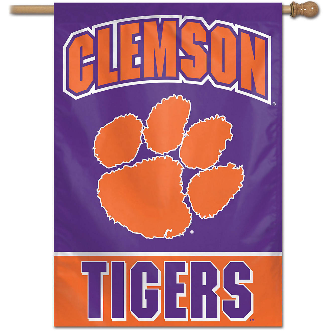 WinCraft Clemson University 28 in x 40 in Vertical Flag                                                                          - view number 1