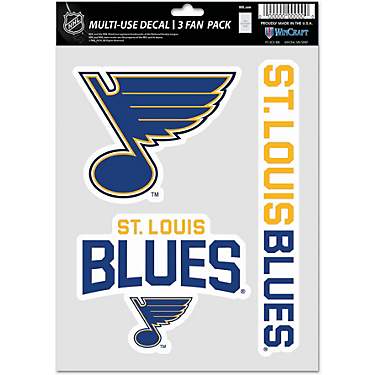 WinCraft St. Louis Blues Multi-Use Fan Decals 3-Pack                                                                            