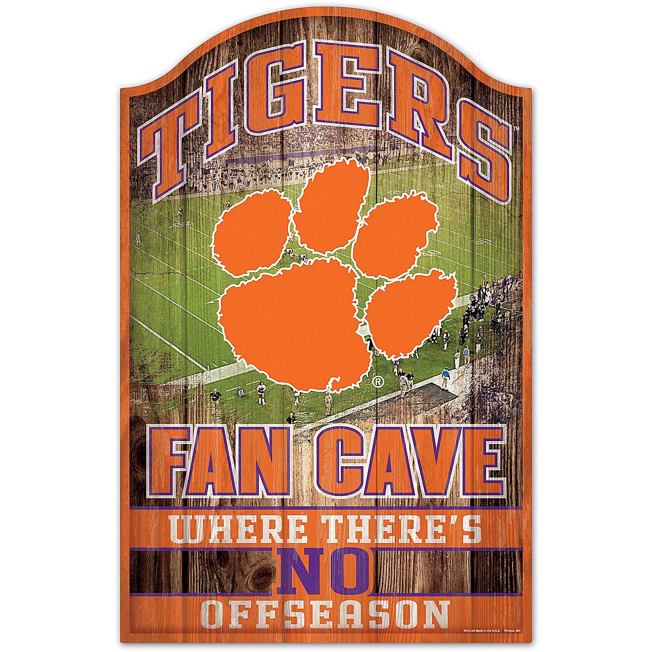 WinCraft Clemson University 11 x 17 Wood Sign                                                                                    - view number 1