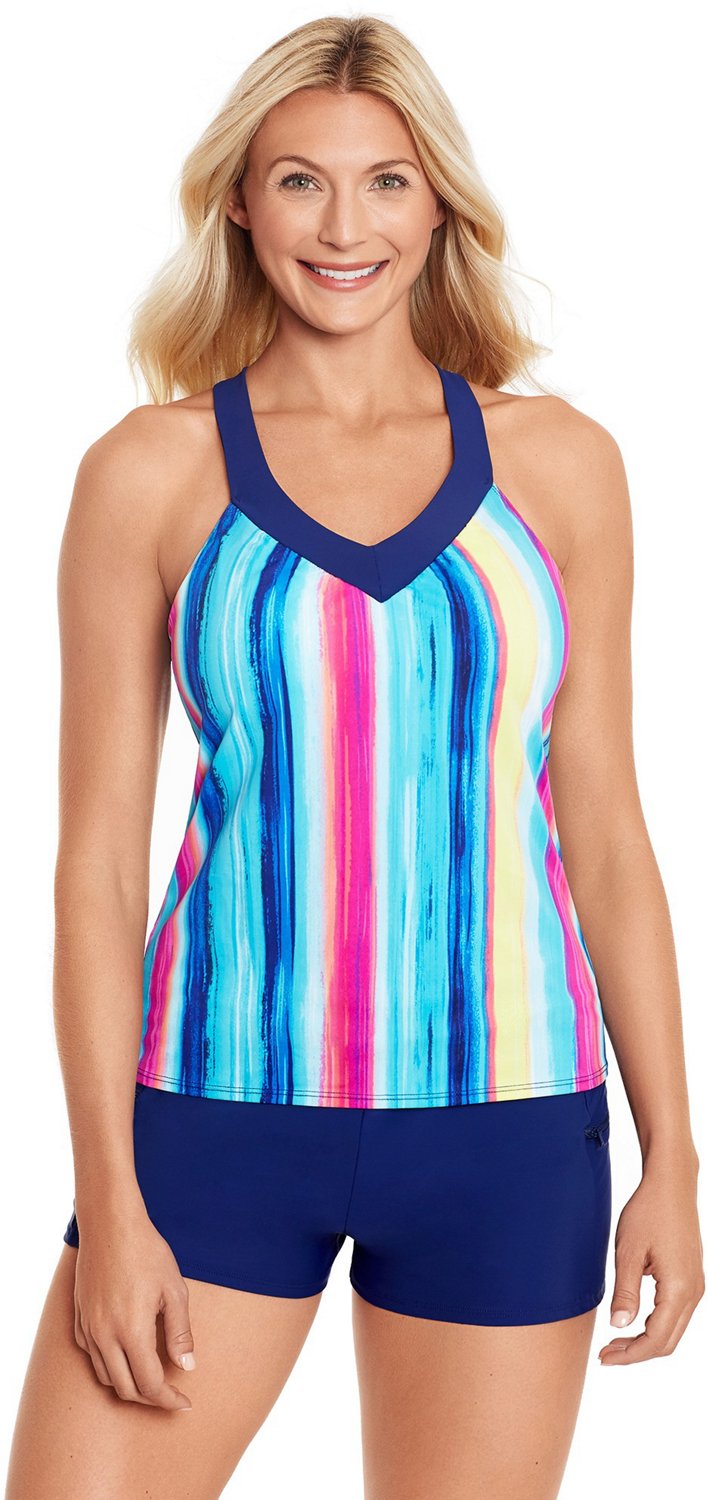 Coastal Cove Women's Ocean Breeze Ring Back Tankini Top | Academy