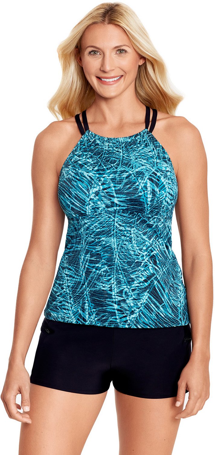 Coastal Cove Women's Batik Chick High Neck Tankini Swim Top Academy