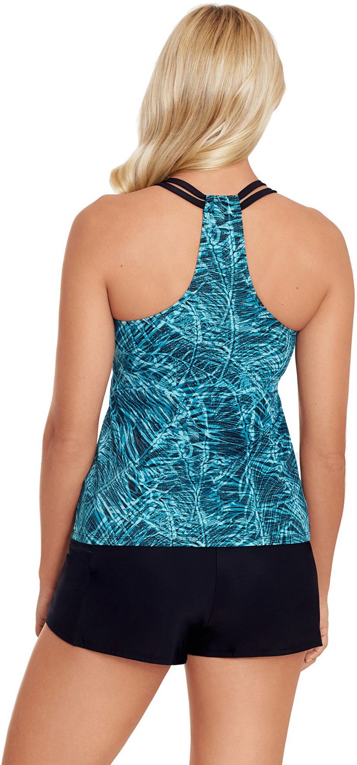 Coastal Cove Women's Batik Chick High Neck Tankini Swim Top Academy