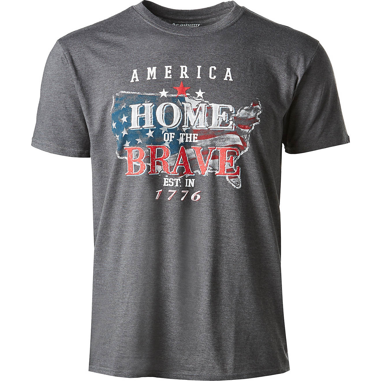 Academy Sports + Outdoors Men's Home of the Brave Short Sleeve T-shirt                                                           - view number 1