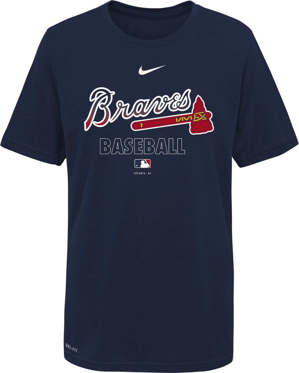 Nike Boys' Atlanta Braves Legend Practice Tshirt Academy