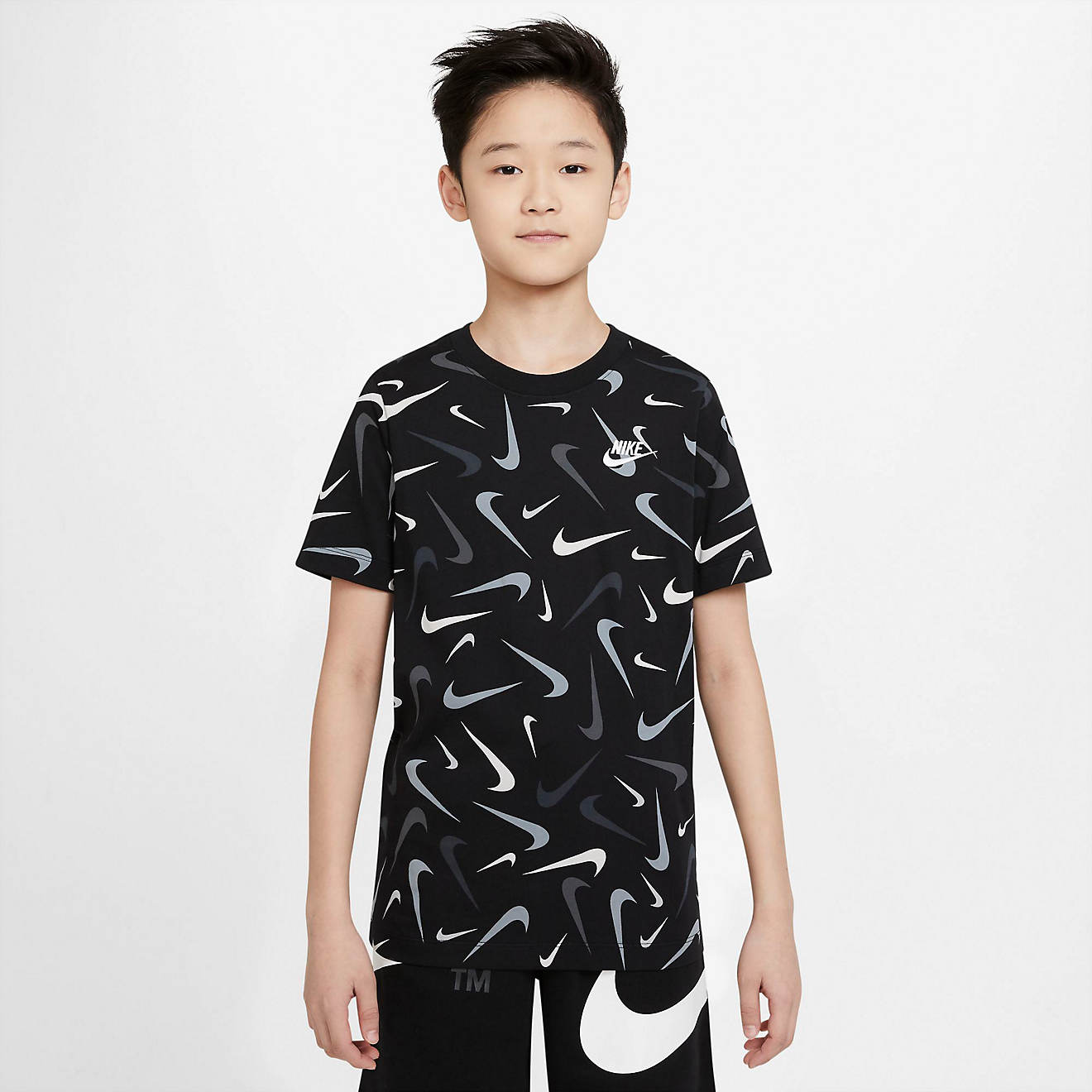 Nike Boys' Sportswear Swoosh AOP T-Shirt | Academy