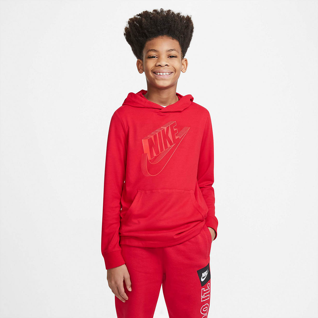 Nike Boys' Sportswear HBR GFX Jersey Hoodie                                                                                      - view number 1