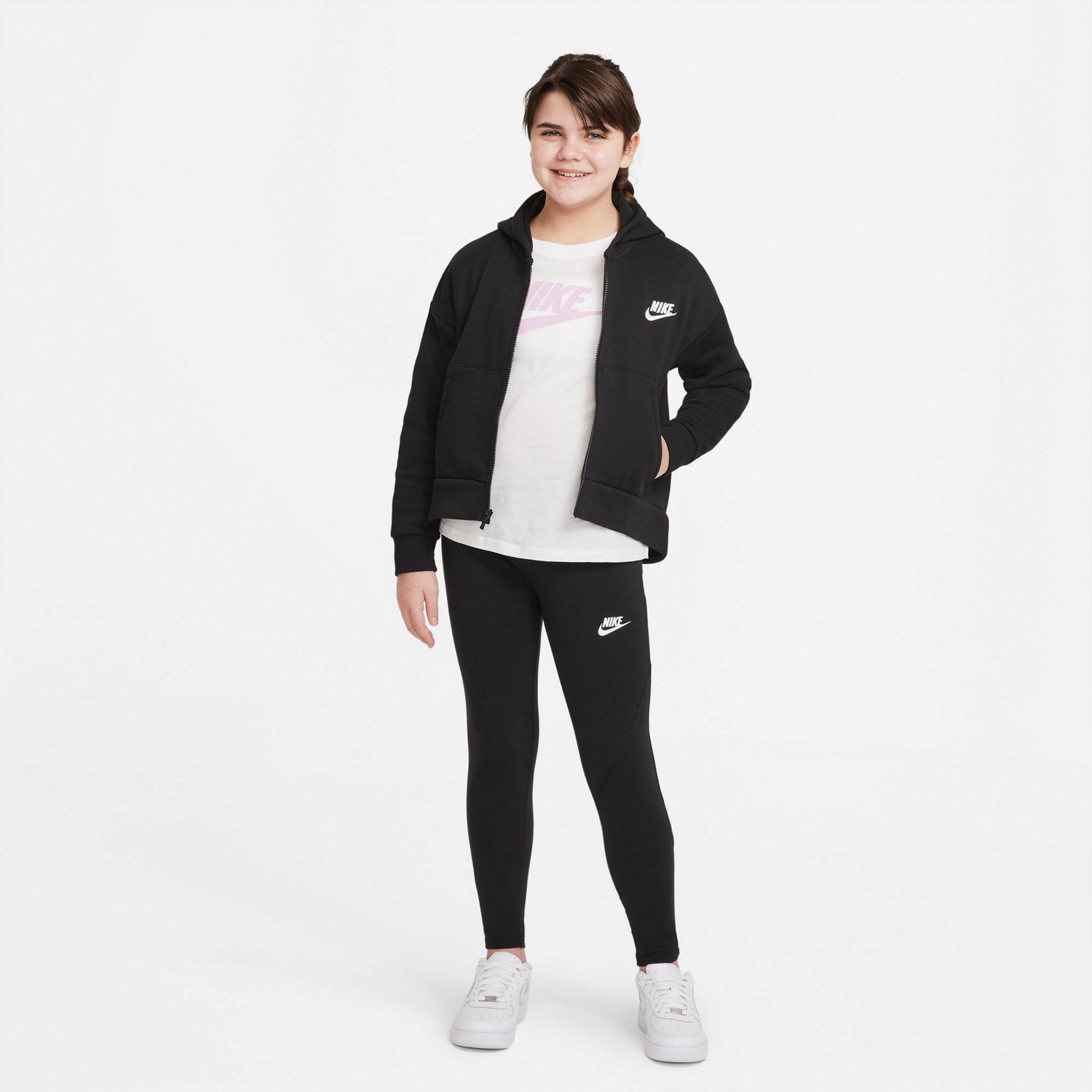 Nike Girls' Sportswear Club Fleece Full Zip Hoodie | Academy