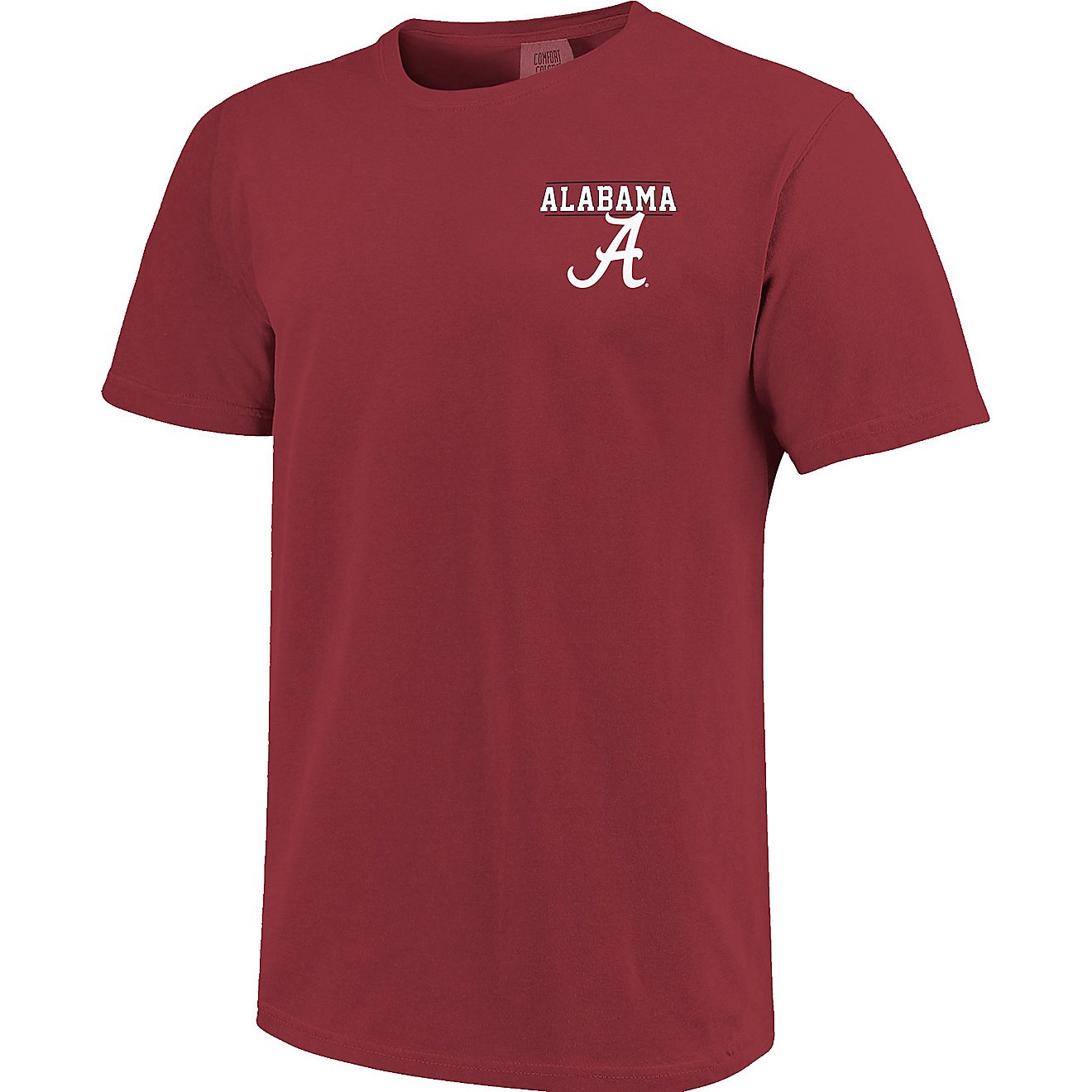 Image One Men's University of Alabama Comfort Color Striped Stamp Short Sleeve T-shirt                                           - view number 2
