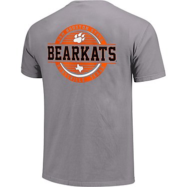 Image One Men's Sam Houston State University Comfort Color Striped Stamp Short Sleeve T-shirt