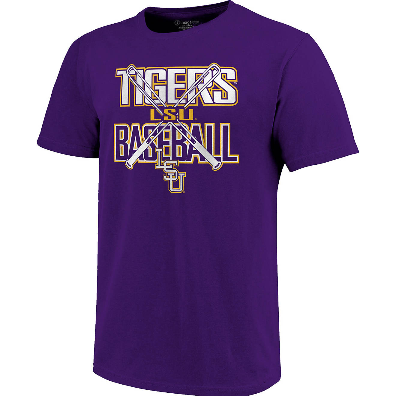 Image One Men's Louisiana State University Baseball Bats Short Sleeve T-shirt                                                    - view number 1