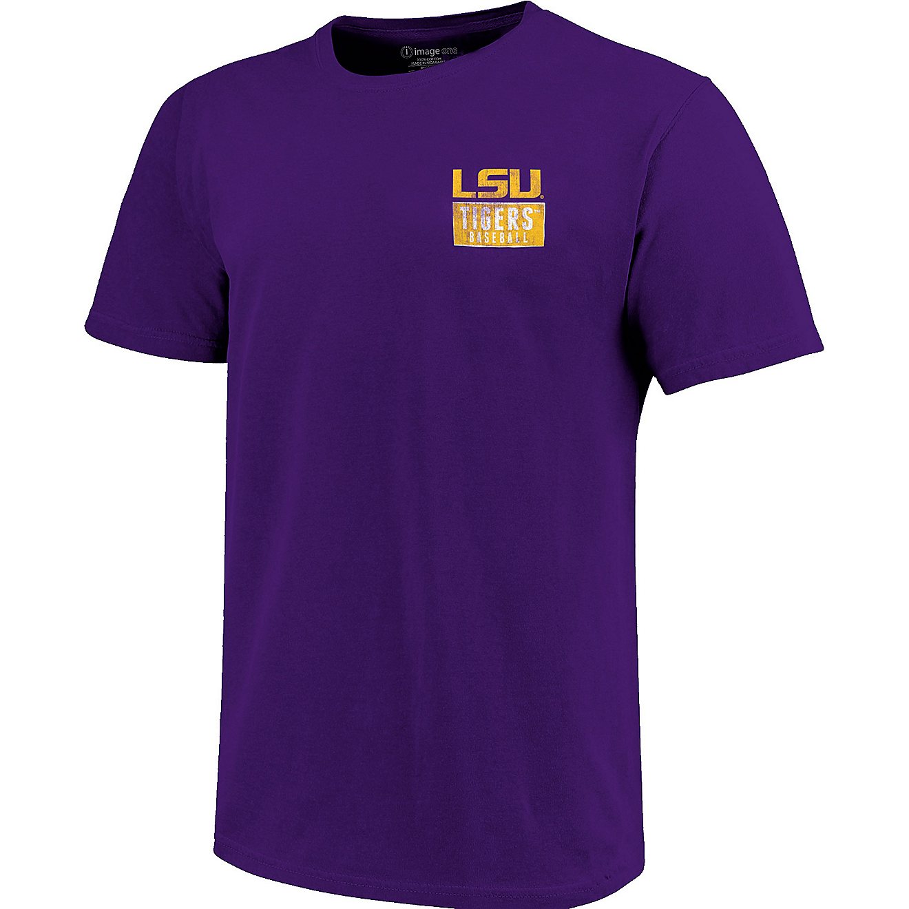 Image One Men's Louisiana State University Vintage Baseball Flag Short Sleeve T-shirt                                            - view number 2