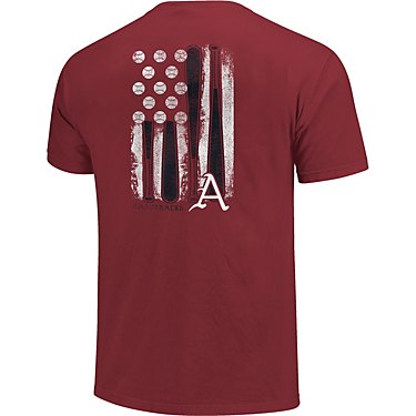 Image One Men's University of Arkansas Comfort Color Baseball Flag Short Sleeve T-shirt