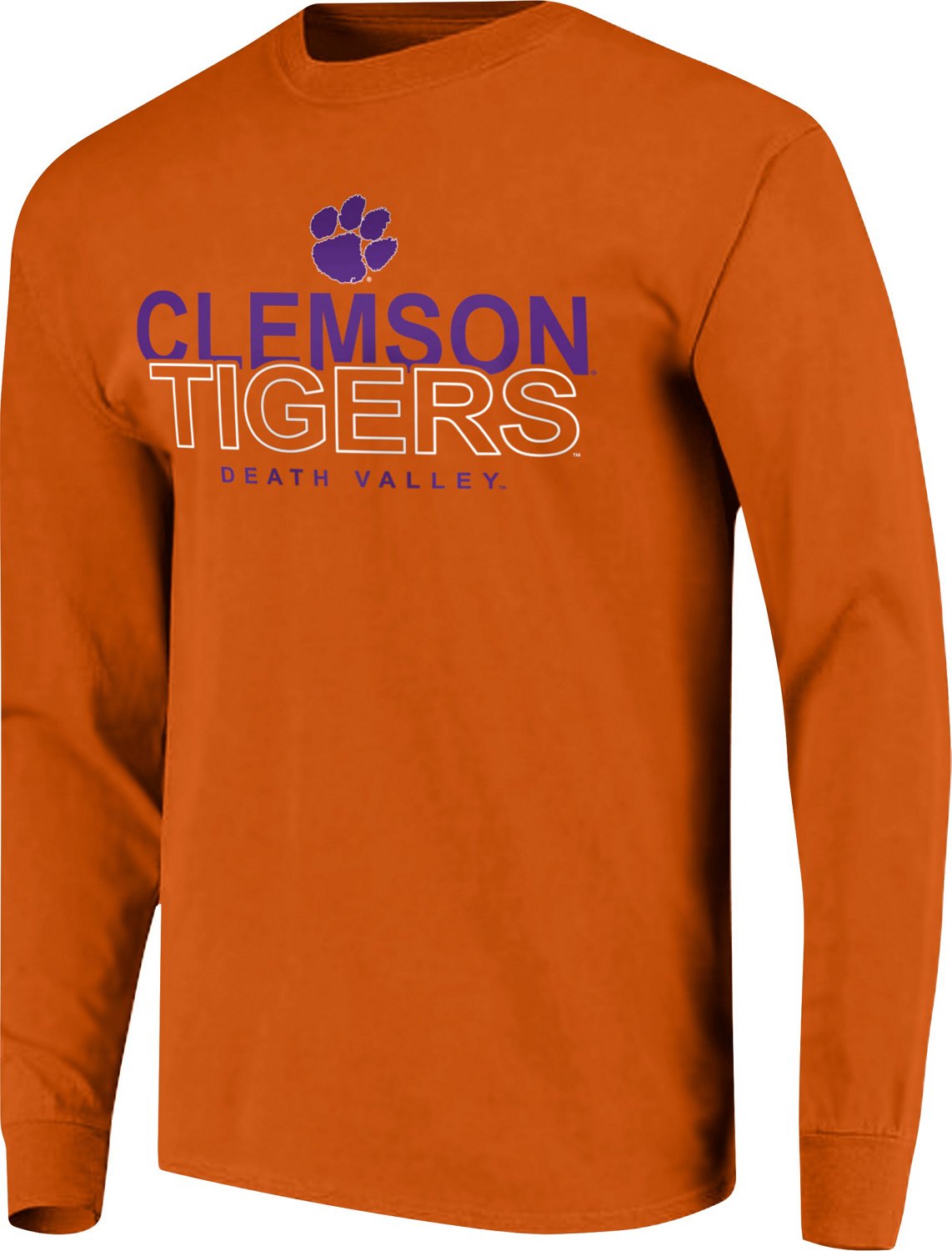 Image One Men's Clemson University Overtype Logo Long Sleeve T-shirt ...