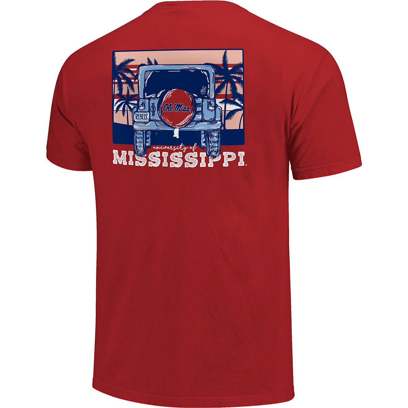 Image One Men's University of Mississippi Comfort Color Jeep Adventure Short Sleeve T-shirt                                      - view number 1