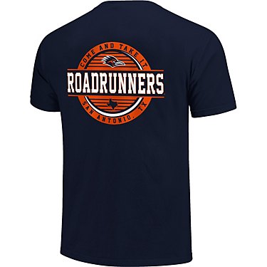 Image One Men's University of Texas at San Antonio Comfort Color Striped Stamp Short Sleeve T-shirt