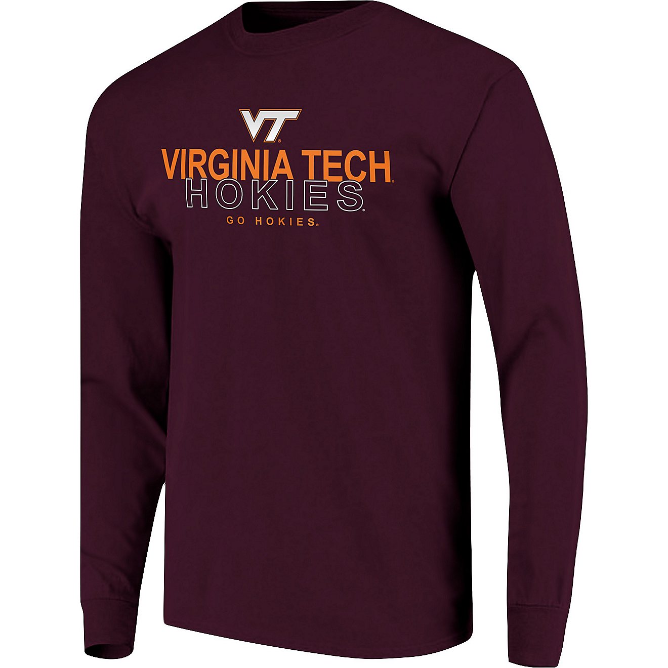 Image One Men's Virginia Tech Overtype Logo Long Sleeve T-shirt                                                                  - view number 1