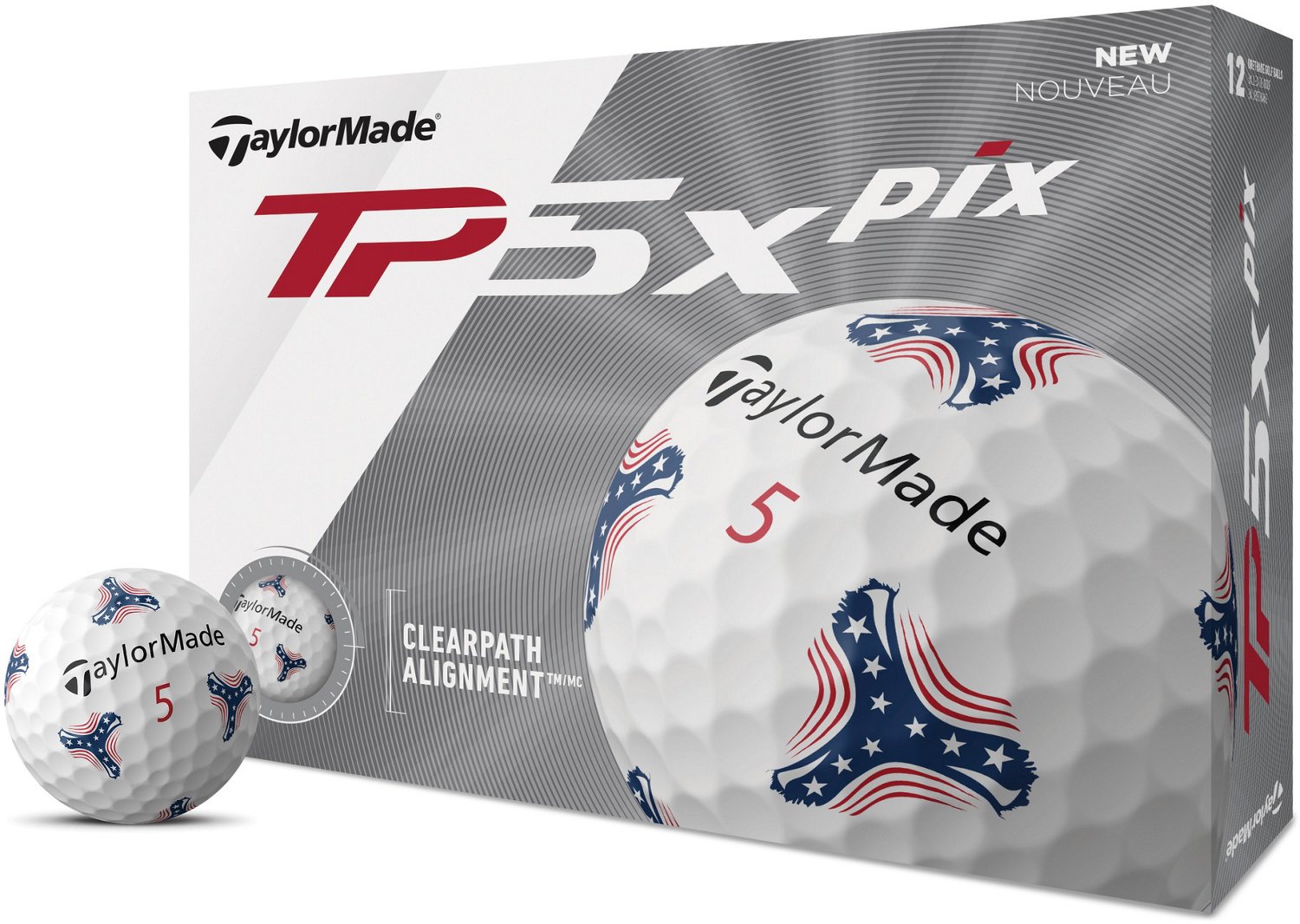 TaylorMade TP5 Pix 2.0 USA Golf Balls 12-Pack | Academy