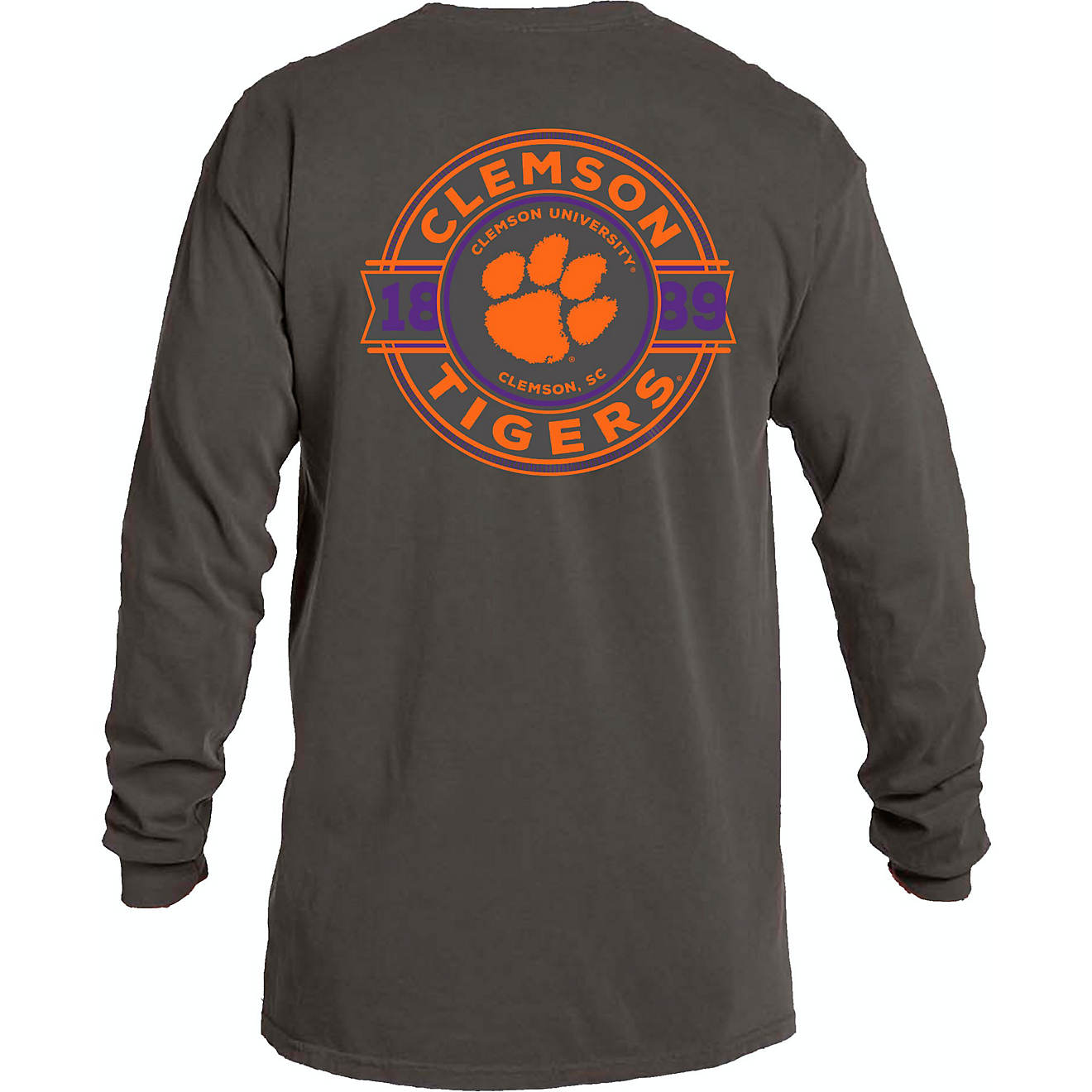Image One Men's Clemson University Comfort Color Rounds Long Sleeve T-shirt                                                      - view number 1
