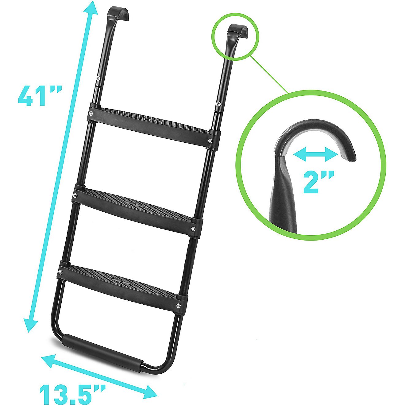 Trampoline Ladder Sturdy & Safe Design 3 Step Wide Universal Trampoline Ladder for Kids Trampoline Accessories Powder Coated & UV Treated Trampoline Steps for All Weather Exposure 