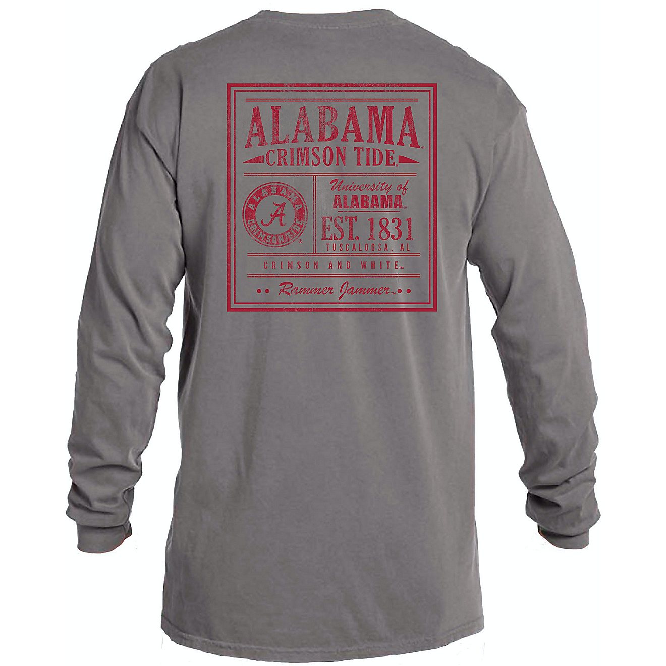 Image One Men's University of Alabama Comfort Color Vintage Poster Long Sleeve T-shirt                                           - view number 1