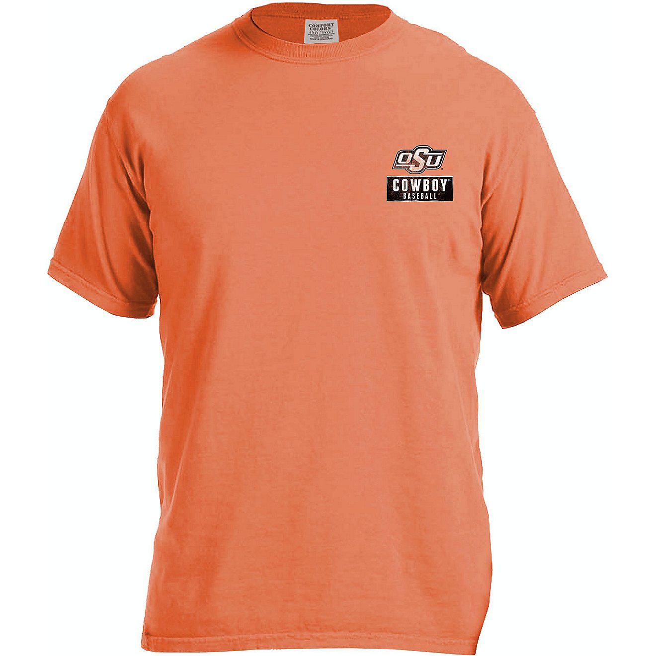 Image One Men's Oklahoma State University Comfort Color Vintage Baseball Flag Short Sleeve T-shirt                               - view number 2