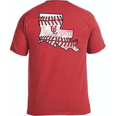 Image One Men's University of Louisiana Lafayette Comfort Color Baseball Laces Short Sleeve T-shirt                             
