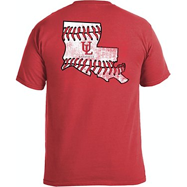 Image One Men's University of Louisiana Lafayette Comfort Color Baseball Laces Short Sleeve T-shirt