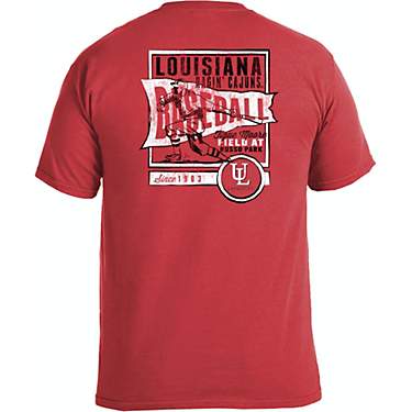 Image One Men's University of Louisiana Lafayette Comfort Color Vintage Baseball Flag Short Sleeve T-shirt                      
