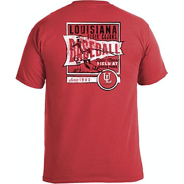 Image One Men's University of Louisiana Lafayette Comfort Color Vintage Baseball Flag Short Sleeve T-shirt