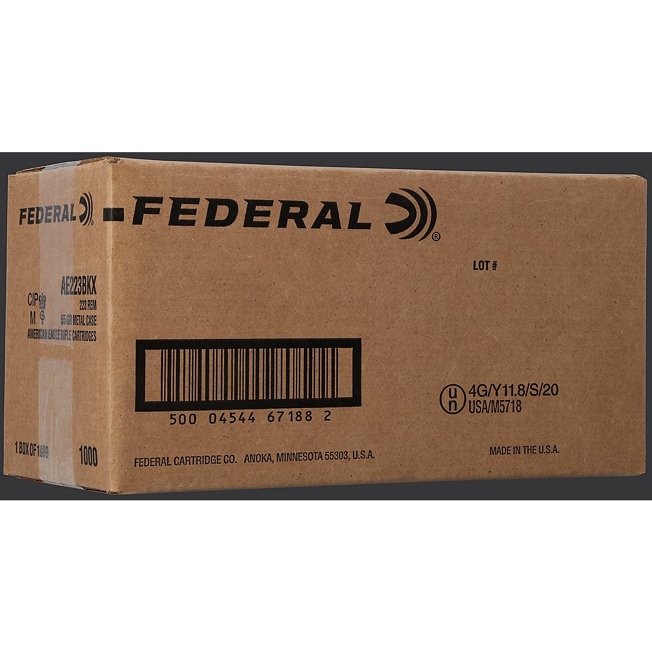 Federal FMJ .223 Remington 55-Grain Centerfire Ammunition - 1000 Rounds                                                          - view number 1