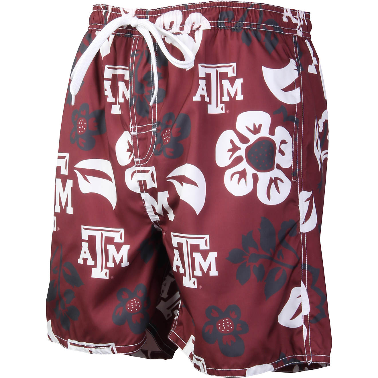Wes and Willy Men's Texas A&M University Vintage Floral Swim Trunks                                                              - view number 1