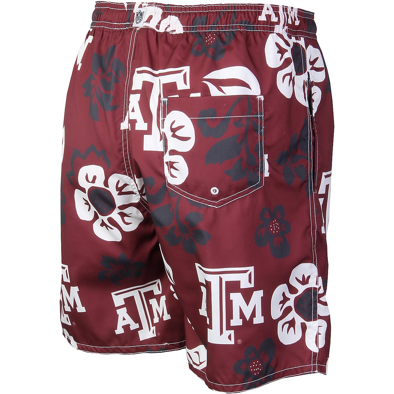 Wes and Willy Men's Texas A&M University Vintage Floral Swim Trunks                                                              - view number 2