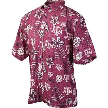 Wes and Willy Men's Texas A&M University Vintage Floral Button Down Shirt                                                       