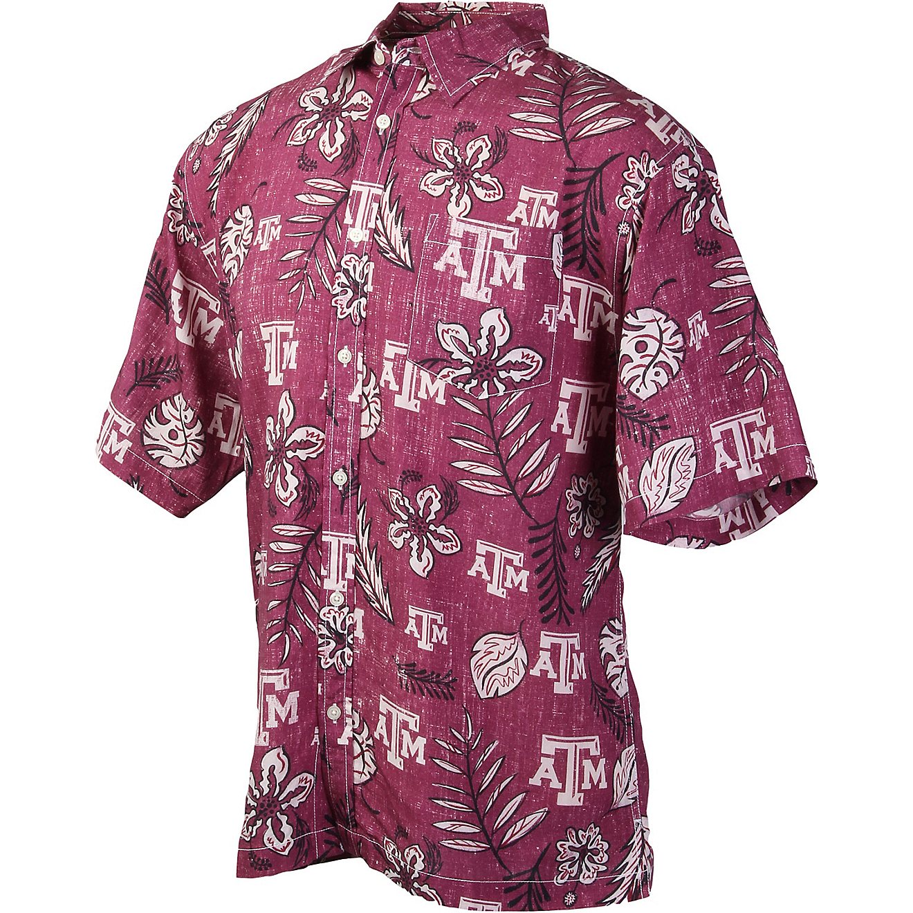 Wes and Willy Men's Texas A&M University Vintage Floral Button Down Shirt                                                        - view number 1