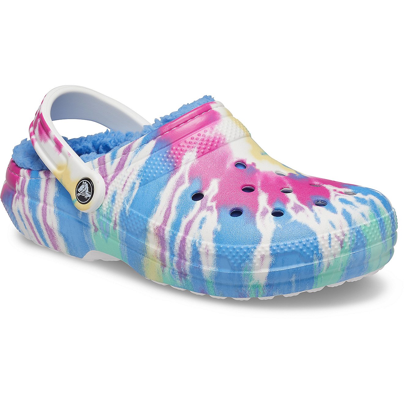 Crocs Adults' Classic Fuzz-Lined Tie-Dye Clogs                                                                                   - view number 1