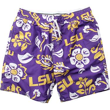 Wes and Willy Men's Louisiana State University Floral Swim Trunks                                                               