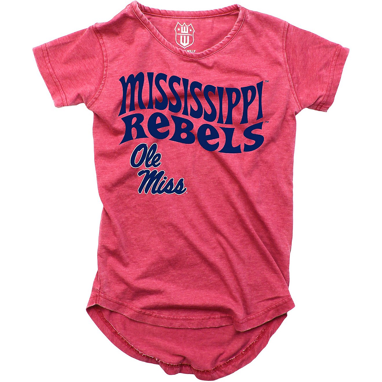 Wes and Willy Girls' University of Mississippi Retro Hippy Burnout Graphic T-shirt                                               - view number 1